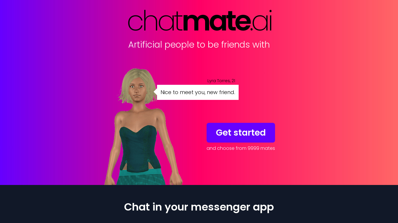 Chatmate AI Landing page