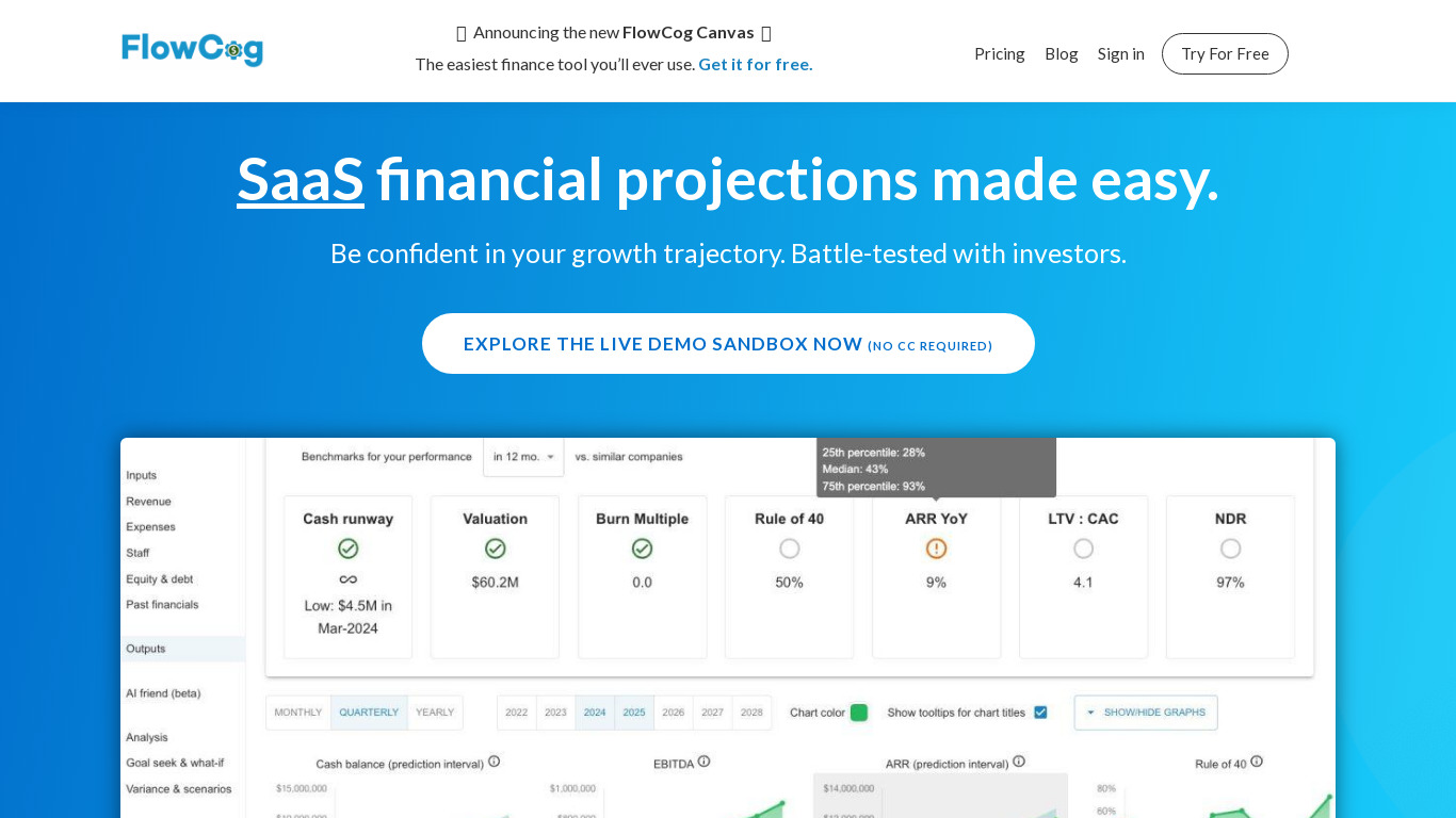 FlowCog Landing page
