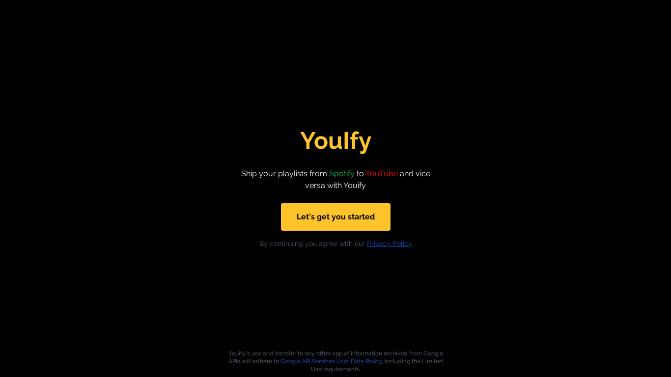 Youify Landing page