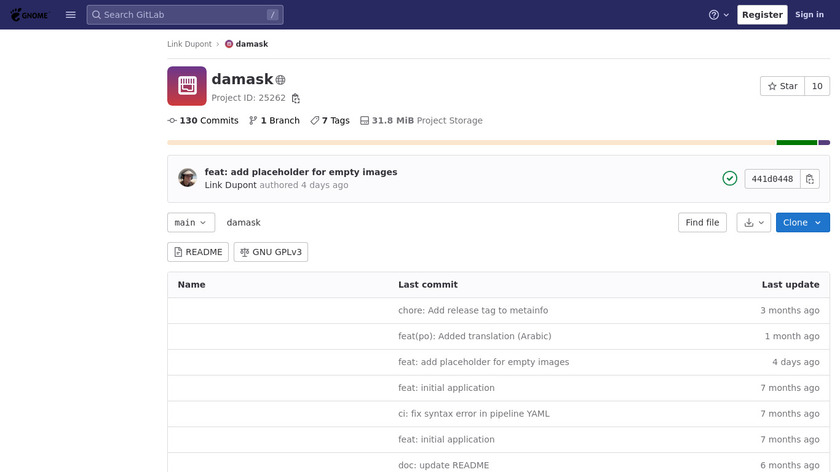Damask Landing Page