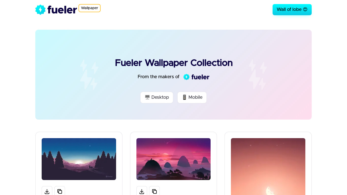 500+ Wallpaper Collection Landing page