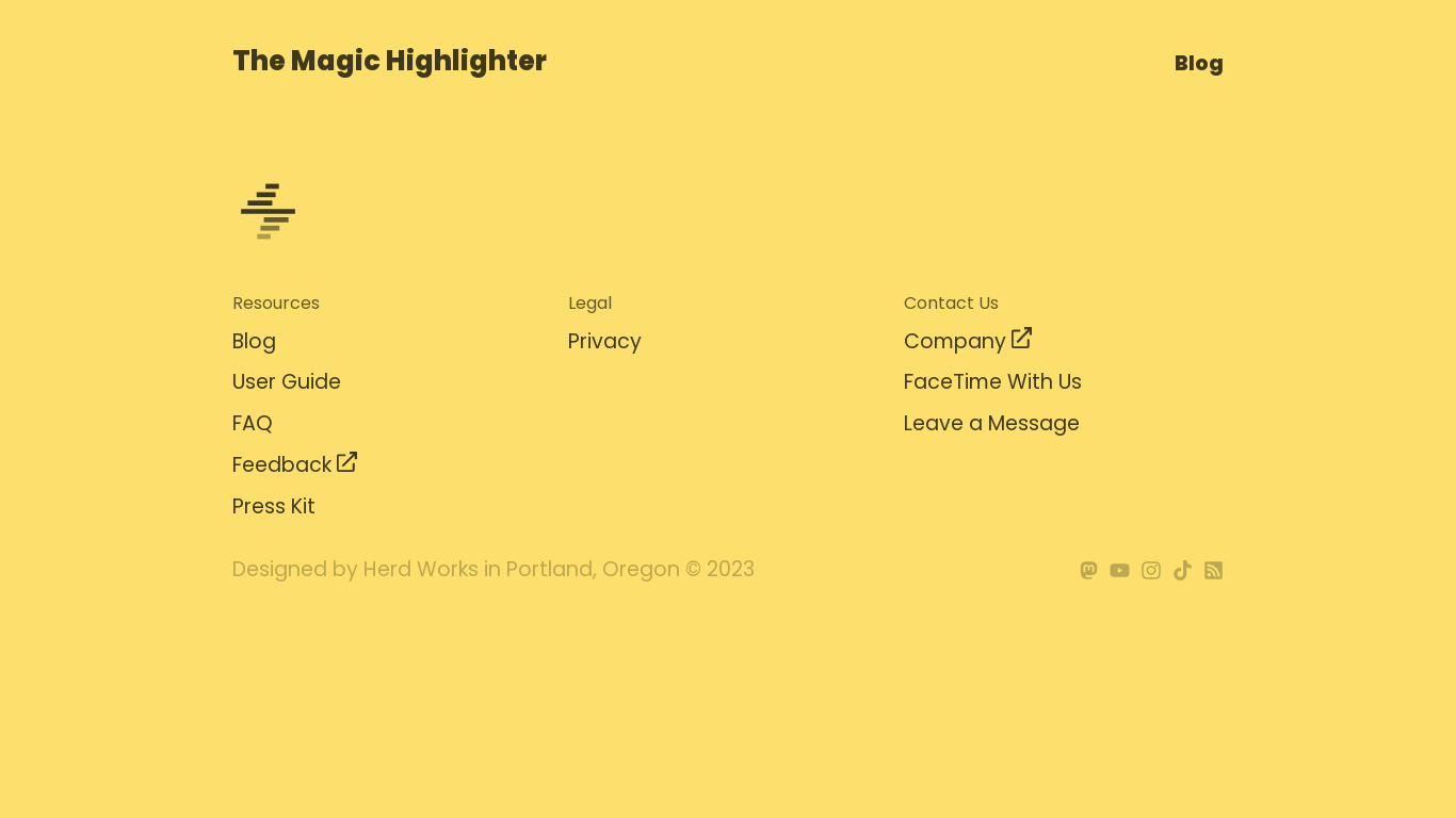The Magic Highlighter Landing page