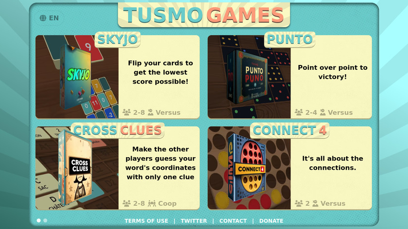 Tusmo Games Landing Page