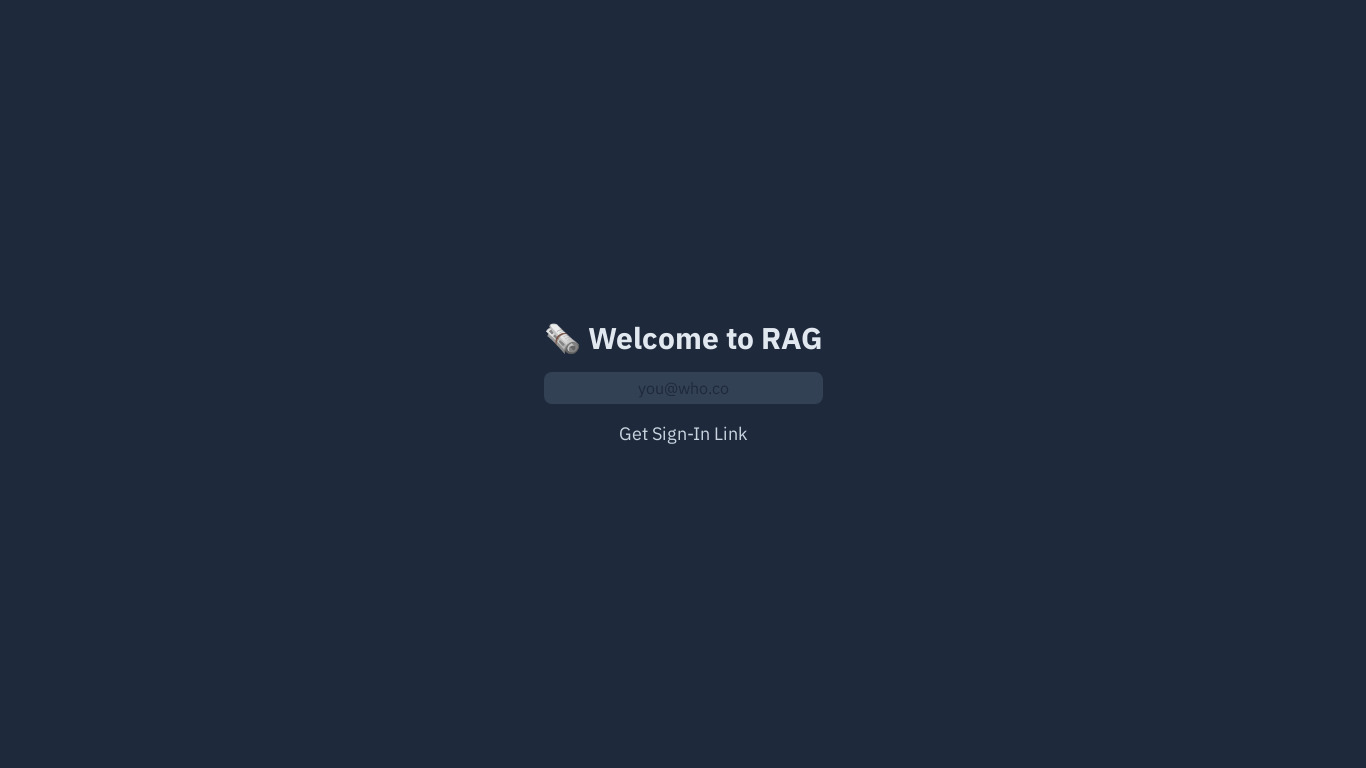RAG Feed Reader Landing page