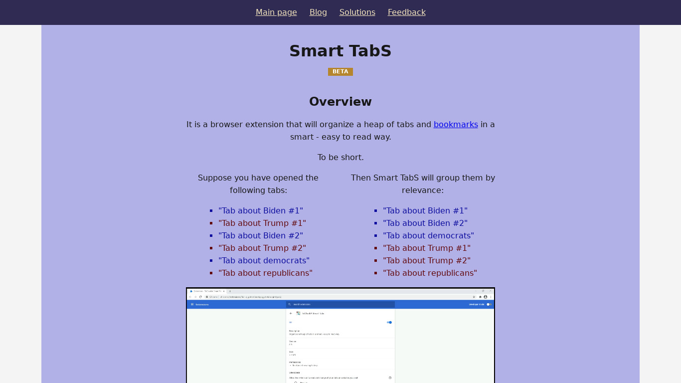ToChunkA Smart TabS Landing page
