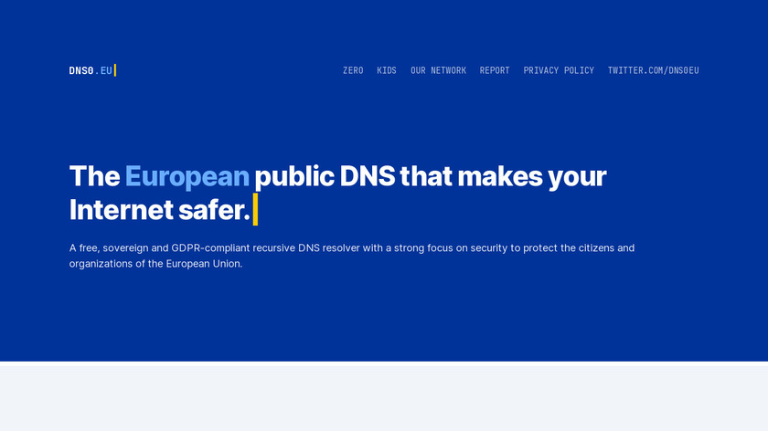 DNS0.eu Landing Page