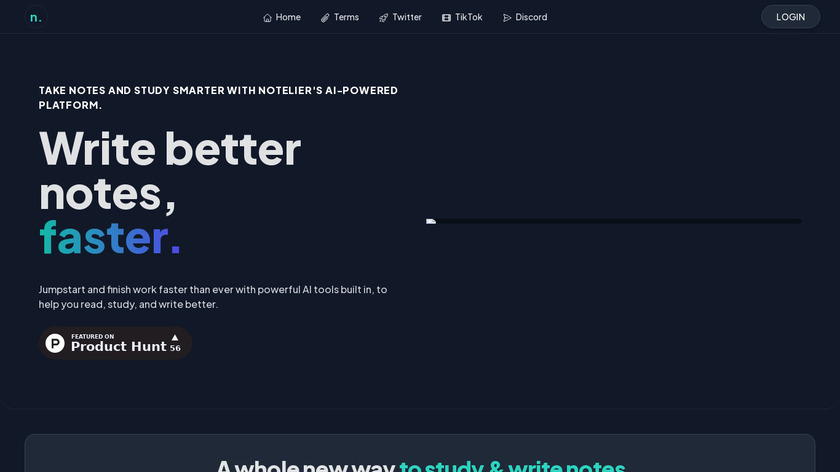 Notelier AI Landing Page