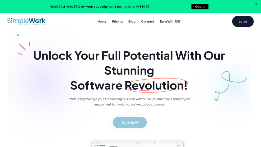 SimpleWork Landing Page