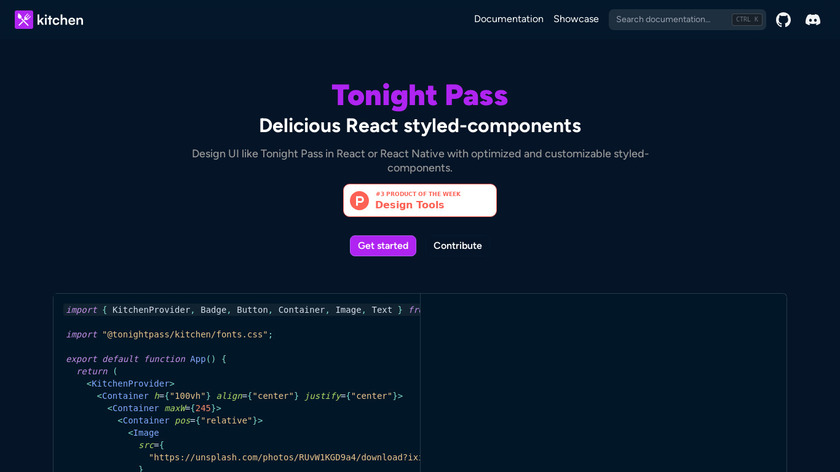 Kitchen Landing Page