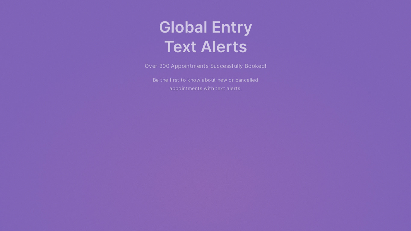Global Entry Scan Landing page