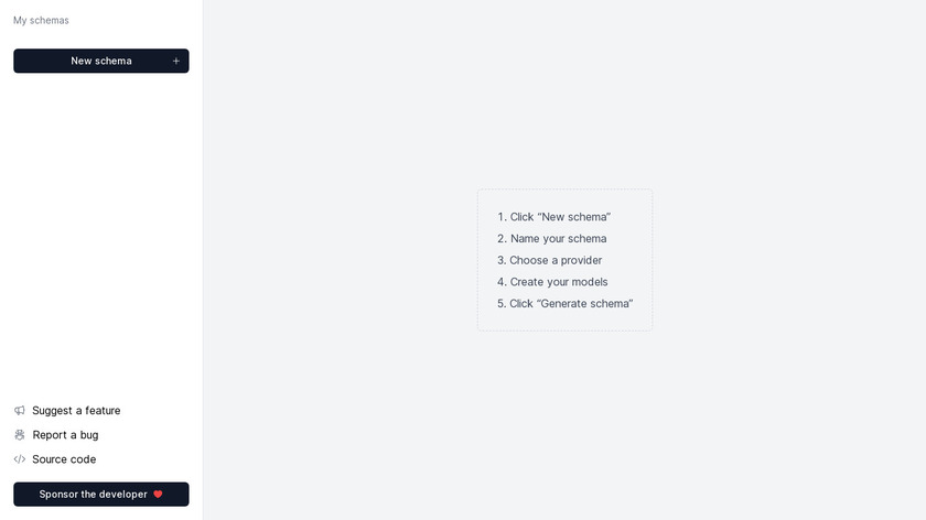 Prisma Schema Builder Landing Page