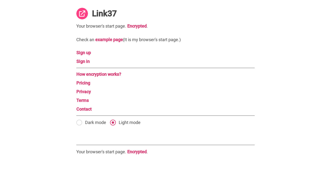 Link37 Landing page