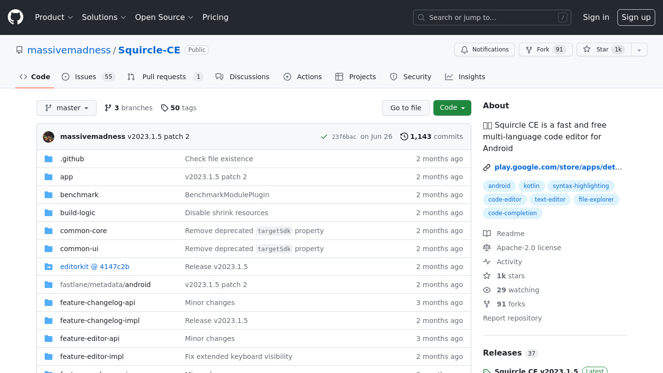Squircle IDE Landing page