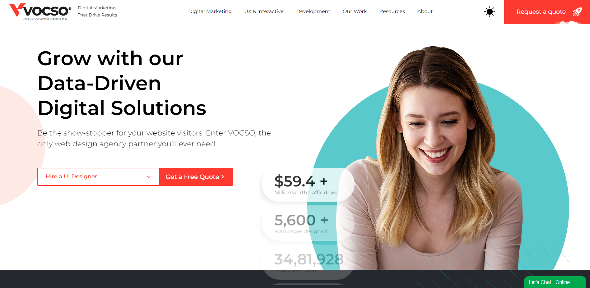 VOCSO Technologies Landing page