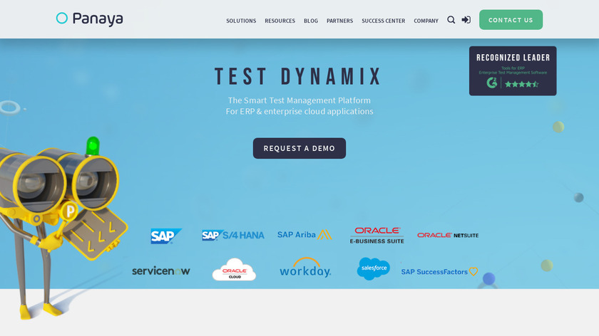 Panaya Test Dynamix Landing Page