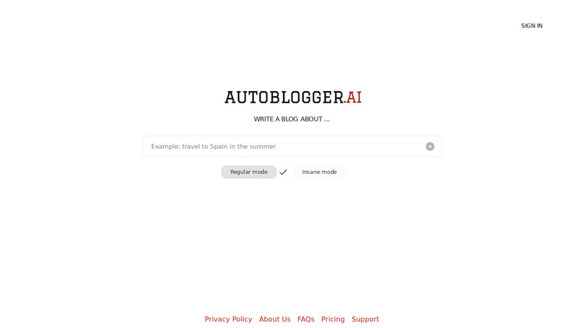 autoblogger.ai Landing Page