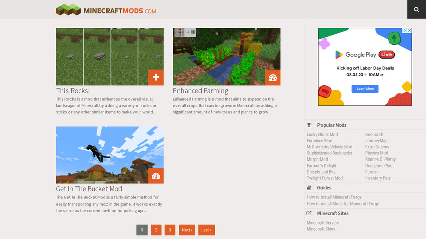 MinecraftMods Landing Page