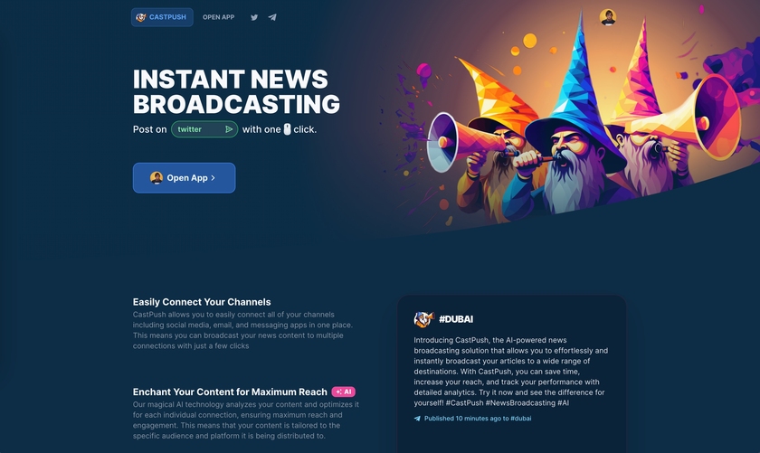 CastPush.com Landing Page