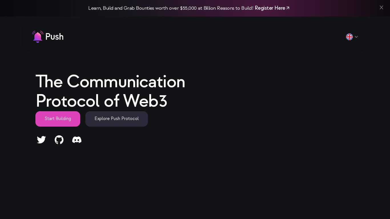Push Chat Landing page