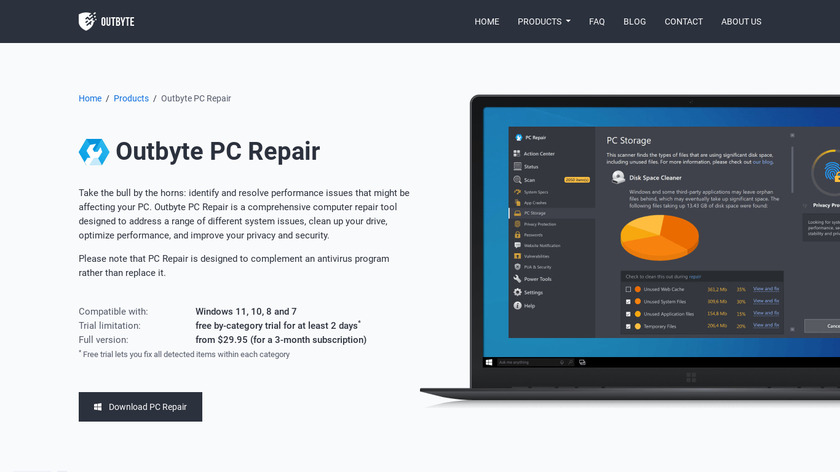 Outbyte PC Repair Landing Page