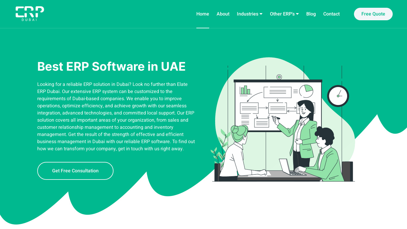 ERP Software Dubai Landing page