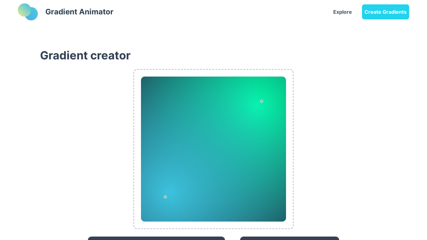 Gradient Animator Landing page