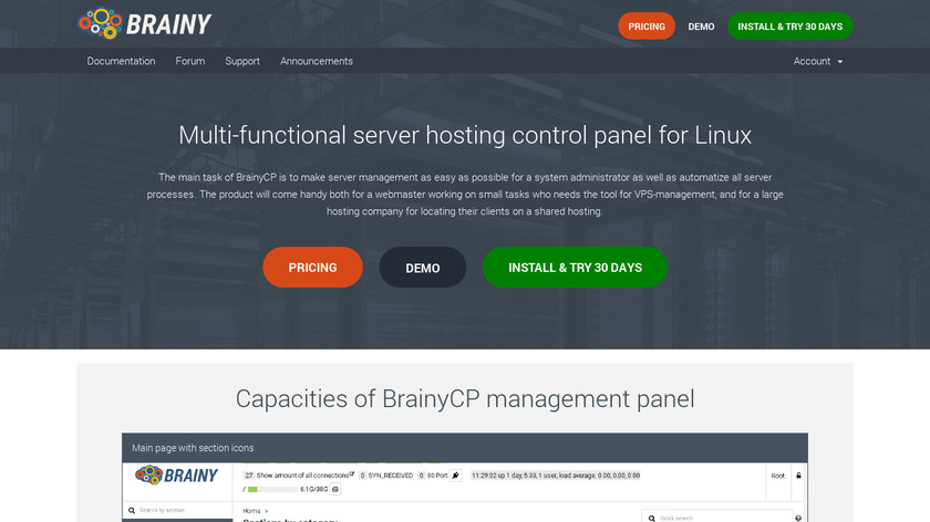 BrainyCP Landing Page