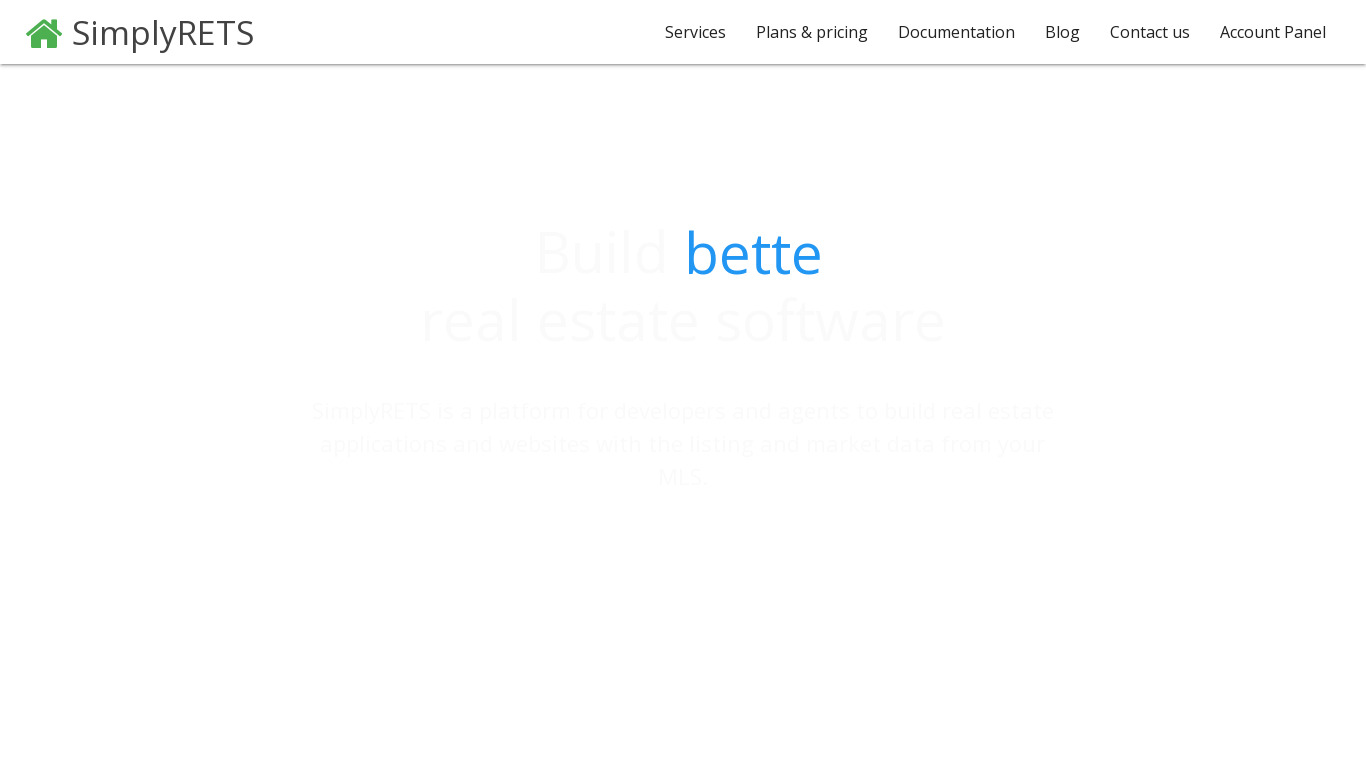 SimplyRETS Landing page