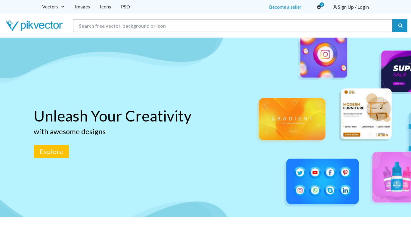 pikvector Landing page