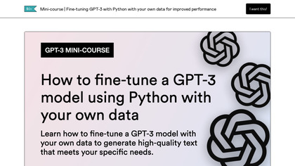 GPT-3 Fine-Tuning Crash Course image