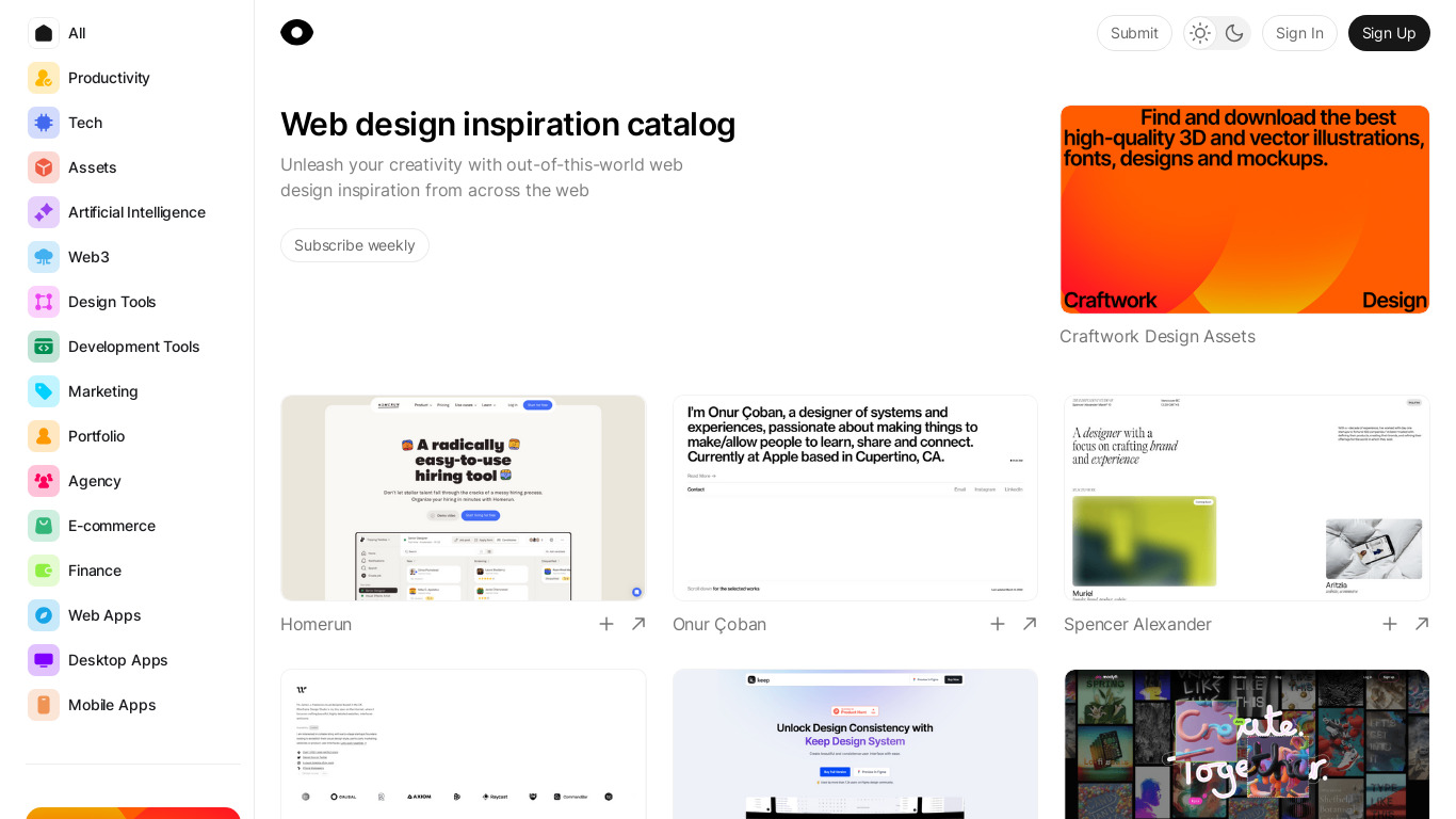 Curated Design Landing page