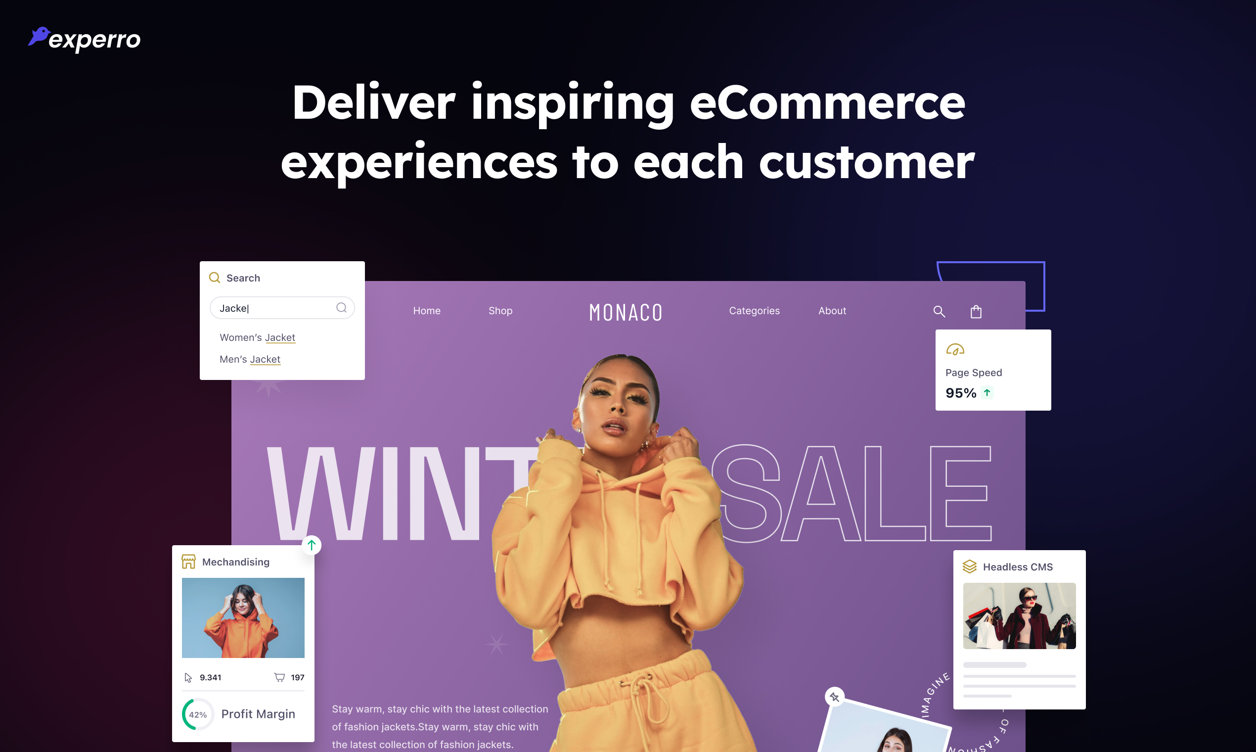 Experro Landing page