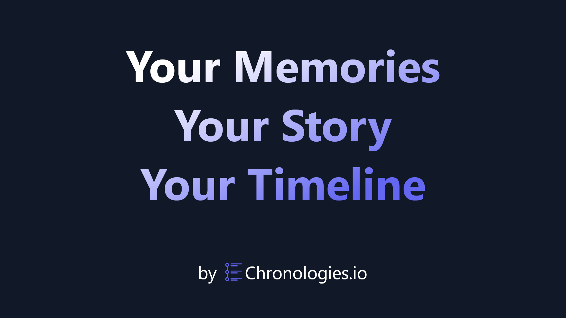 Chronologies.io Landing page