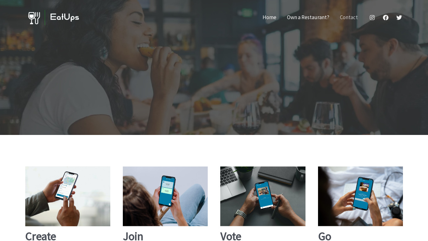 EatUps Landing page
