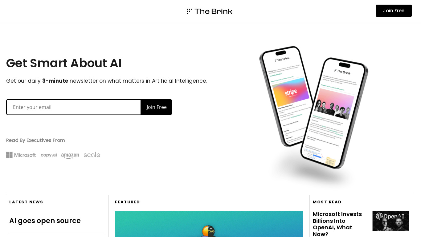 The Brink Landing page