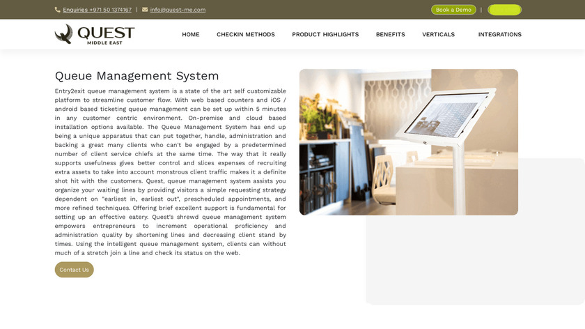 Queue Management System Landing Page