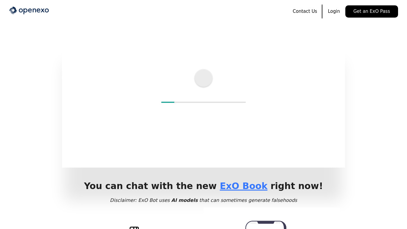 ExO Bot Landing page