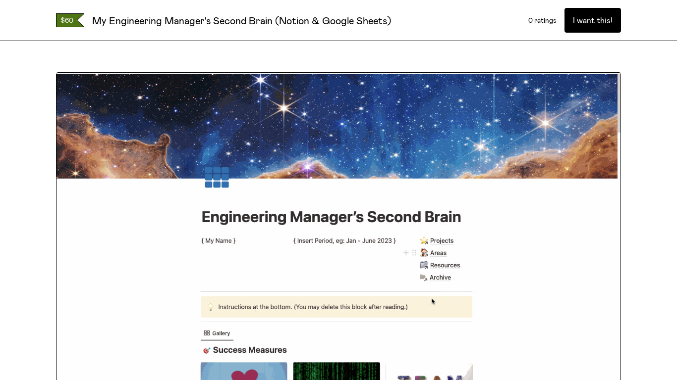 Second Brain for Engineering Managers Landing page
