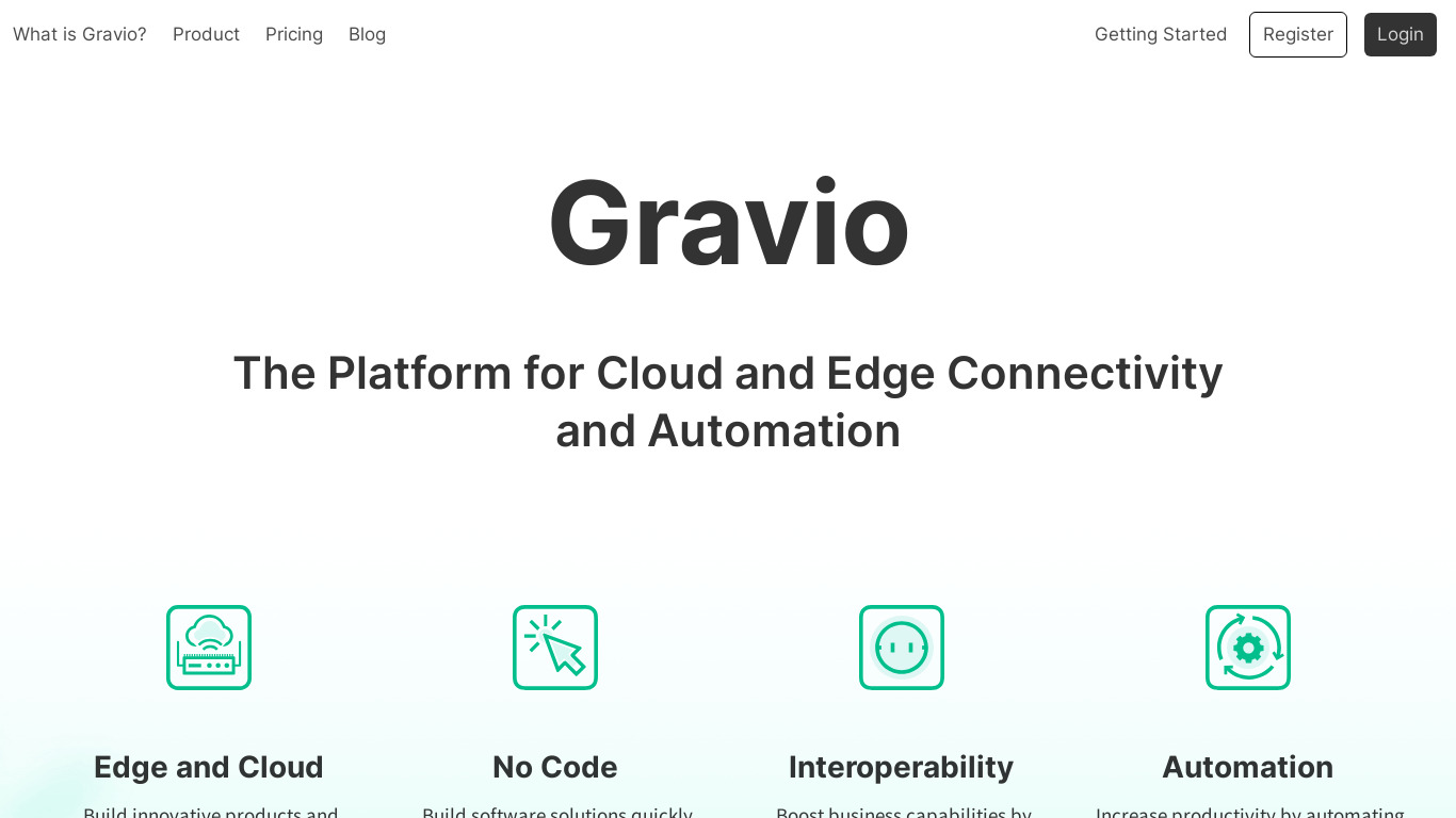 Gravio Landing page