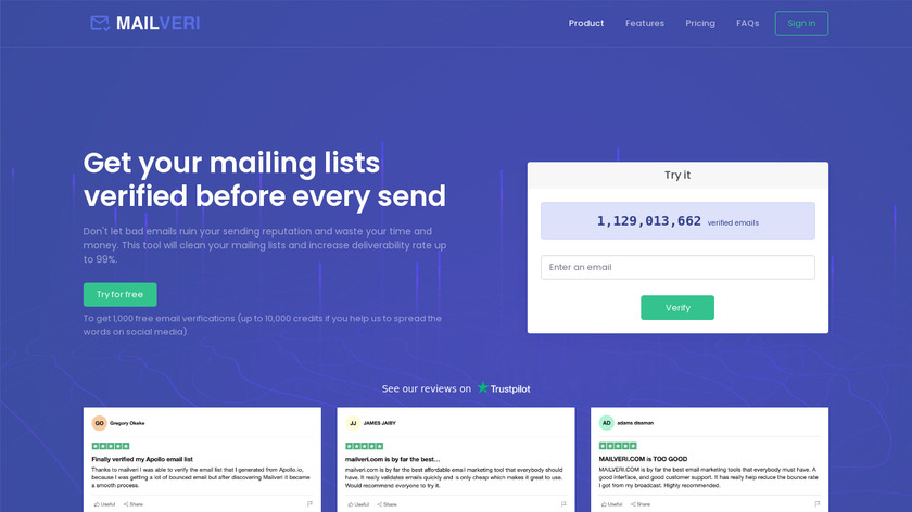 MailVeri Landing Page