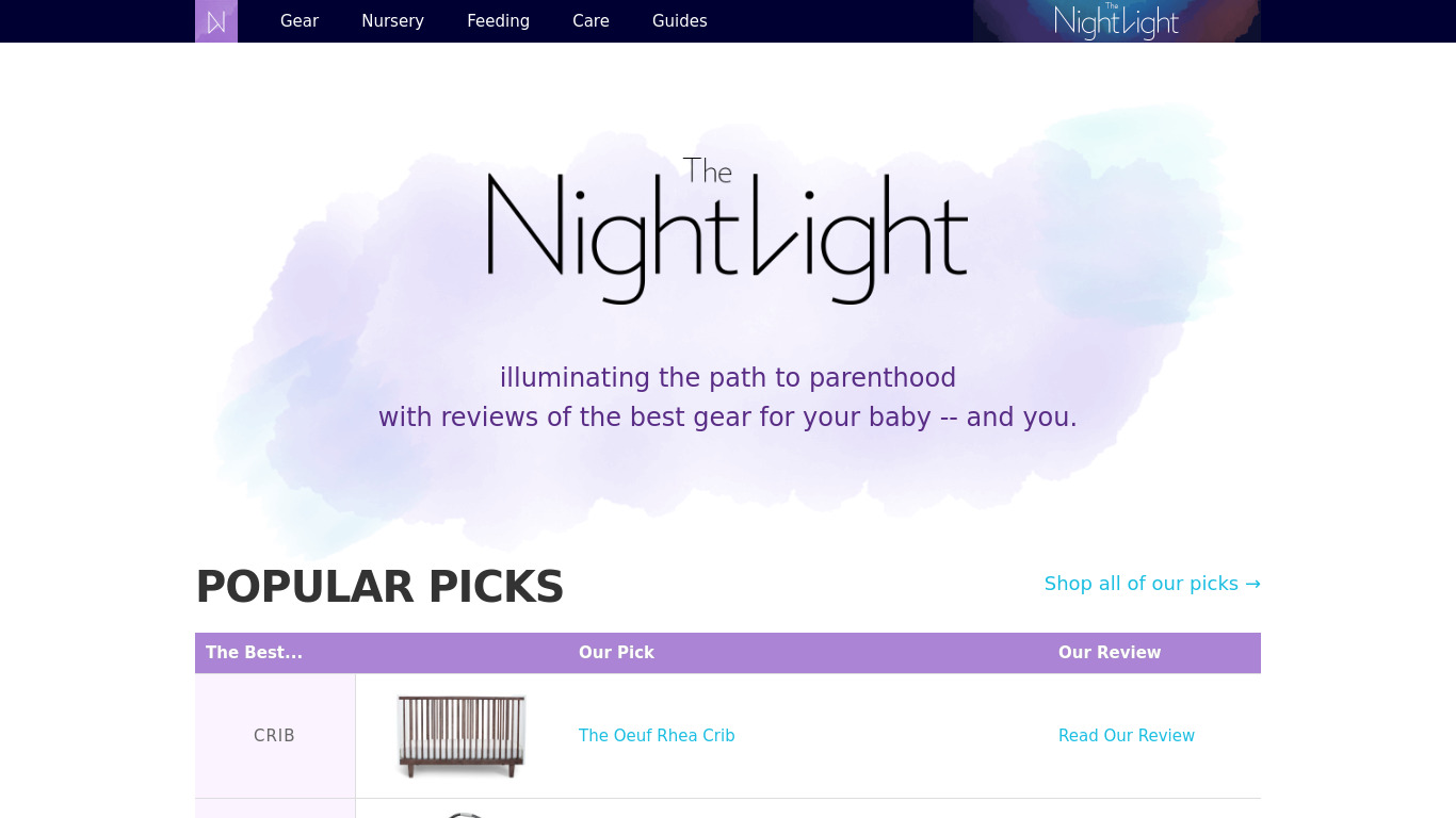 The NightLight Landing page