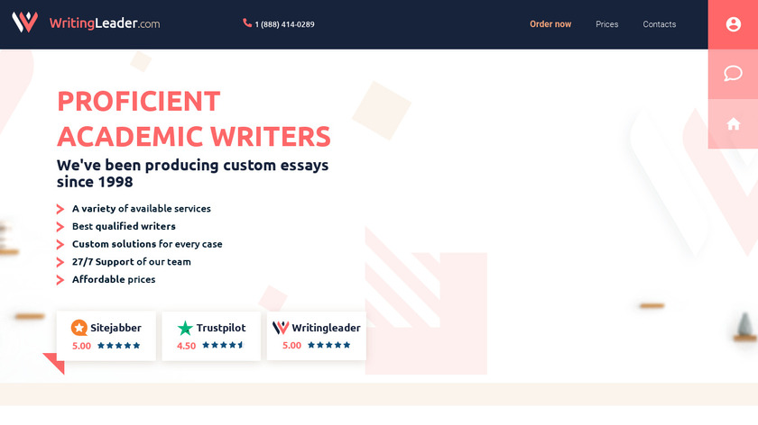 WritingLeader.com Landing Page