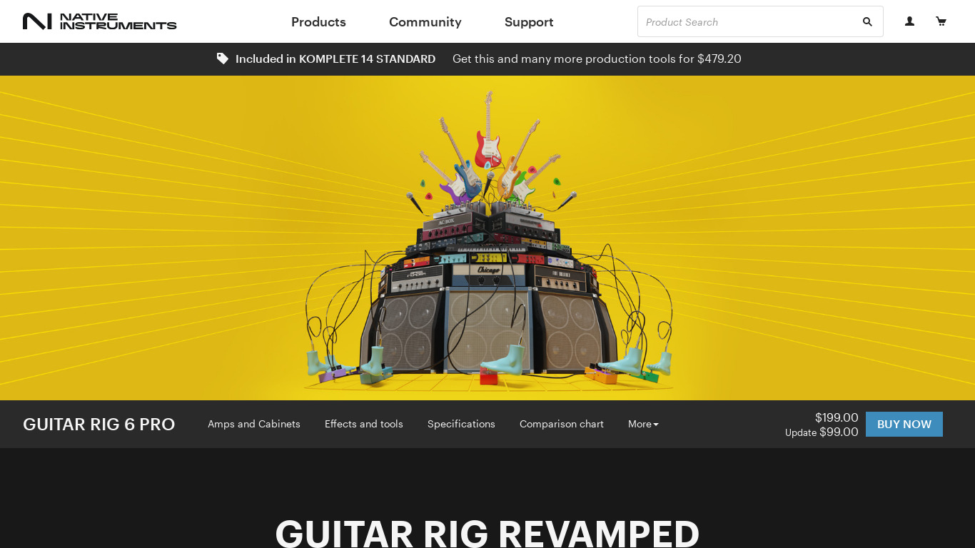 Guitar Rig 6 Pro Landing page