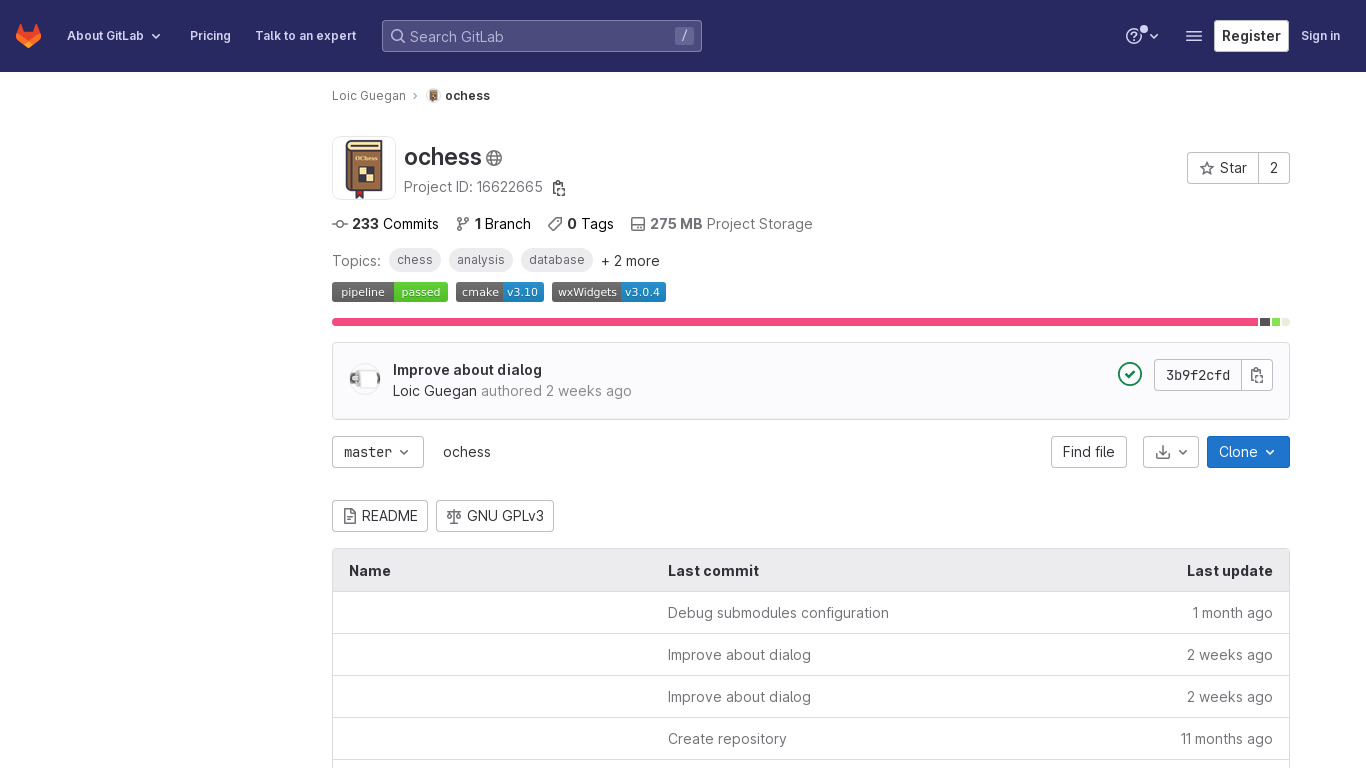 OChess Landing page