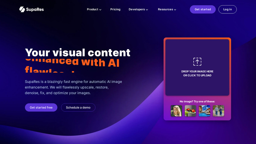 SupaRes AI Image Enhancer Landing Page