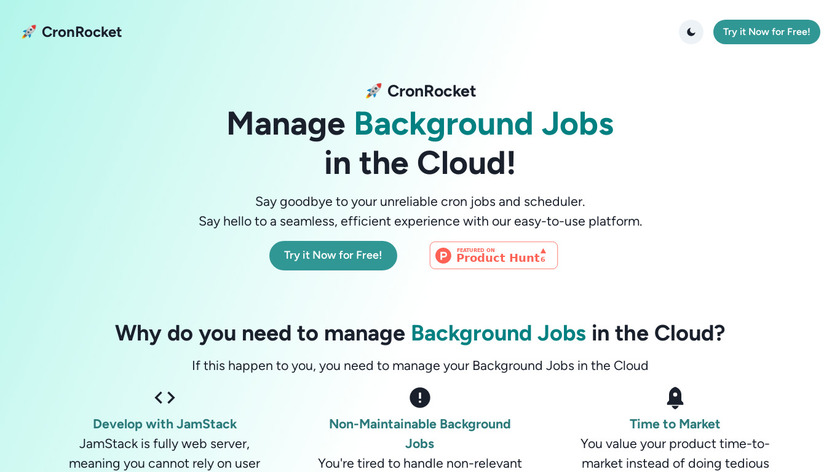 CronRocket Landing Page