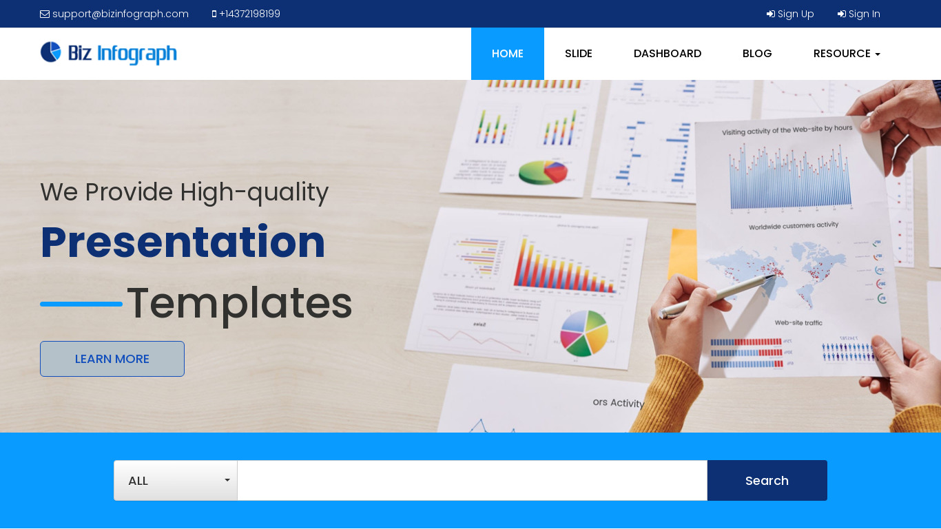 Biz Infograph Landing page