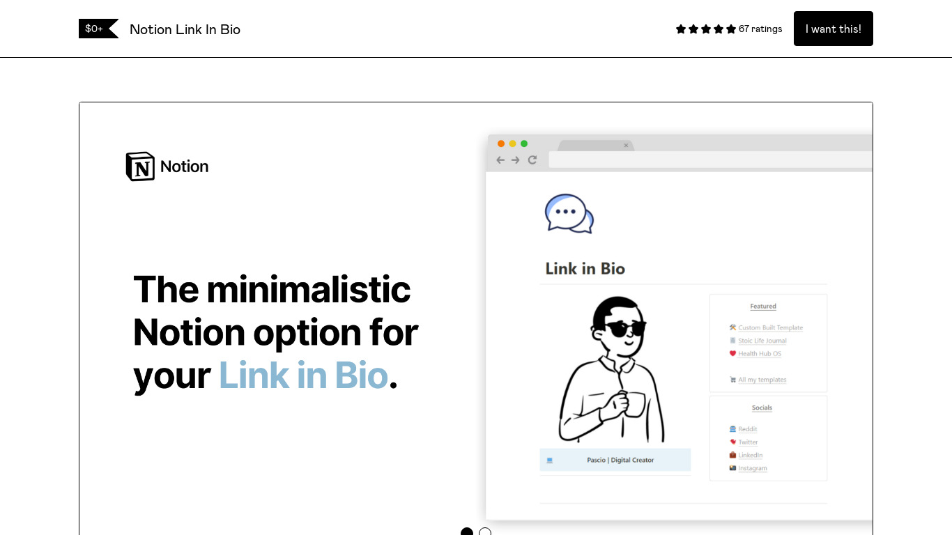 Link In Bio with Notion Landing page