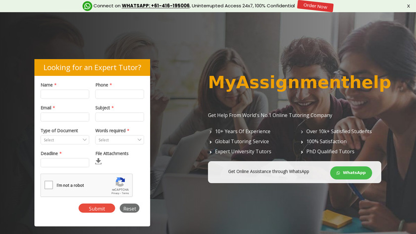 My Assignment Help Landing Page