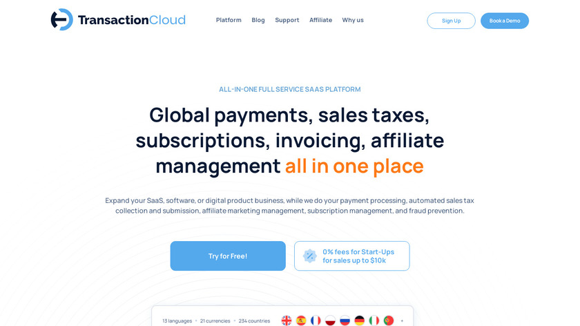 Transaction Cloud Landing Page